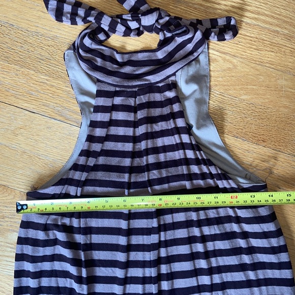 Brown Striped High-Neck Top - Picture 2 of 9